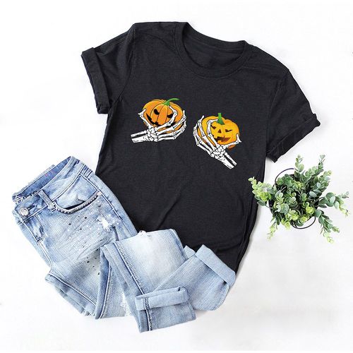 T-shirt Halloween à imprimé citrouille - SHEIN - Modalova