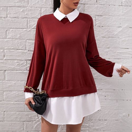 Robe sweat-shirt à blocs de couleurs 2 en 1 - SHEIN - Modalova