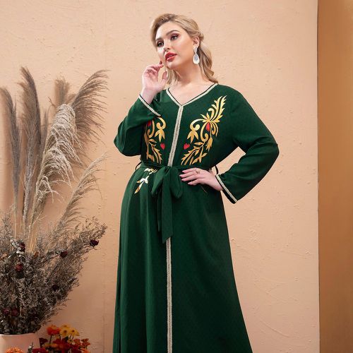 Robe arabe à imprimé végétale ceinturé - SHEIN - Modalova
