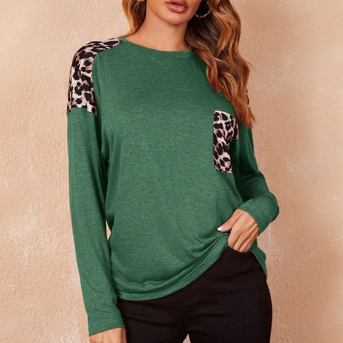 T-shirt léopard avec poche - SHEIN - Modalova