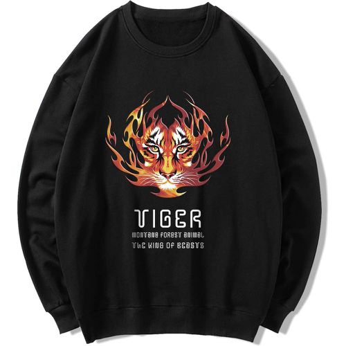 Pièce Sweat-shirt à motif de tigre et de lettre - SHEIN - Modalova