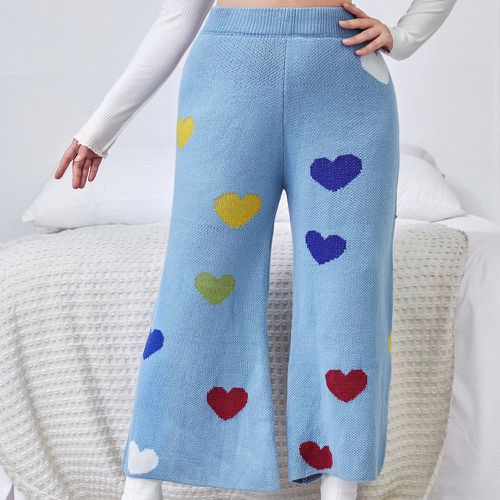 Pantalon ample avec motif cœur en tricot - SHEIN - Modalova
