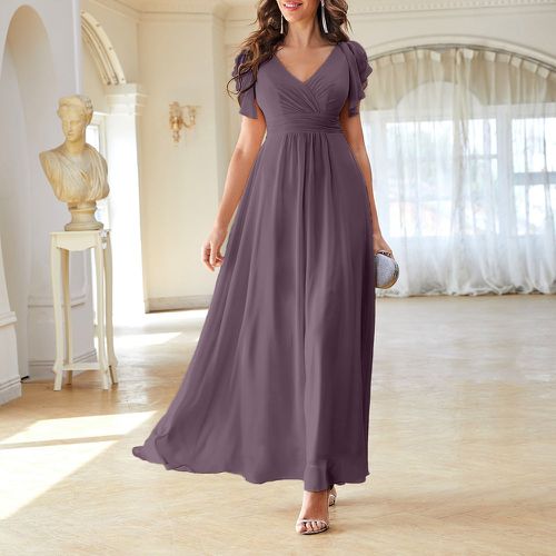 Robe Plissé Glamour Unicolore - SHEIN - Modalova