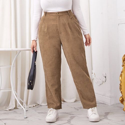 Pantalon en velours côtelé à poche - SHEIN - Modalova