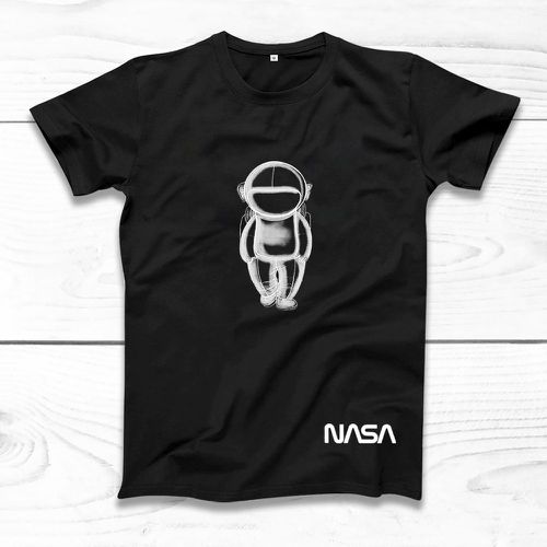 T-shirt à lettre à imprimé astronaute - SHEIN - Modalova