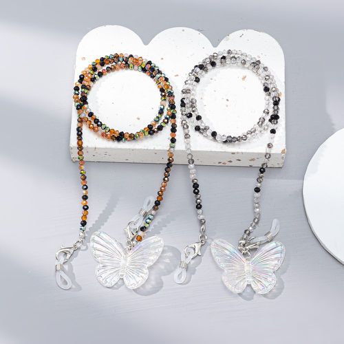 Pièces Chaîne de masque à détail papillon avec perles - SHEIN - Modalova