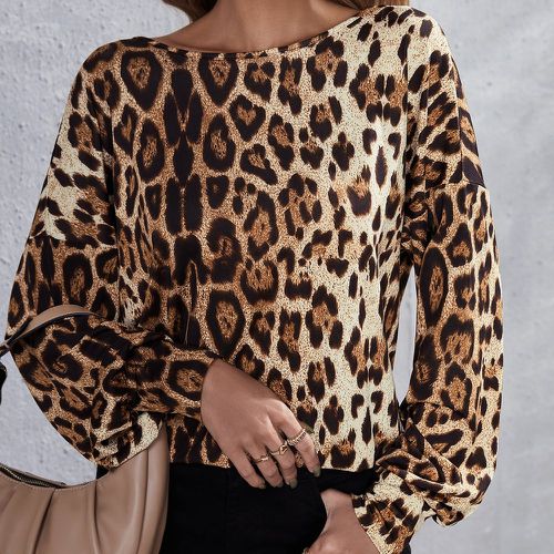 T-shirt dos-nu à nœud léopard - SHEIN - Modalova