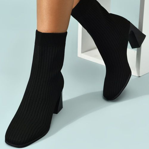 Bottes chaussettes à détail en tricot - SHEIN - Modalova