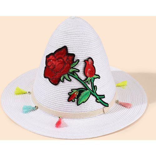Chapeau de paille avec patch à fleur - SHEIN - Modalova