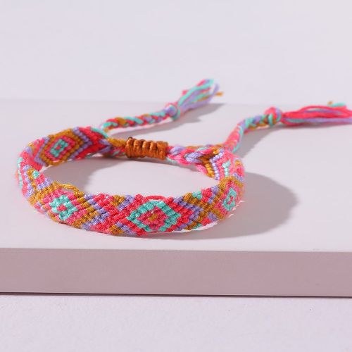 Bracelet à blocs de couleurs tissé - SHEIN - Modalova