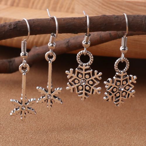 Paires Pendants d'oreilles à détail de flocon de neige de Noël - SHEIN - Modalova