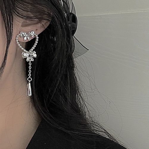 Boucles d'oreilles avec strass cœur - SHEIN - Modalova