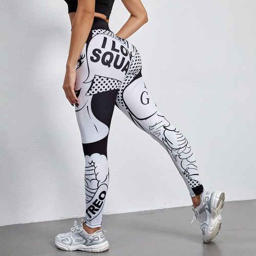 Legging de sport absorbe la sueur à imprimé pop art - SHEIN - Modalova