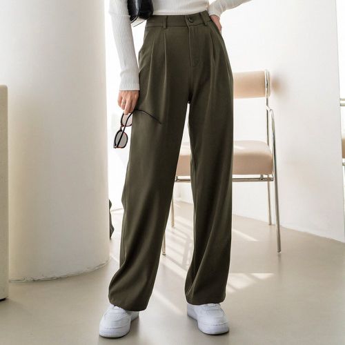 Pantalon tailleur zippé unicolore - SHEIN - Modalova