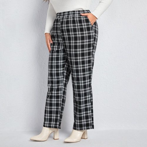 Pantalon à carreaux à poche taille élastique - SHEIN - Modalova