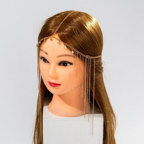 Chaîne à cheveux à franges métalliques à strass - SHEIN - Modalova