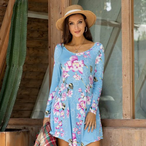 Robe t-shirt à imprimé floral sans écharpe - SHEIN - Modalova