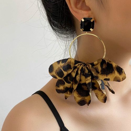 Boucles d'oreilles léopard à détail pétales - SHEIN - Modalova