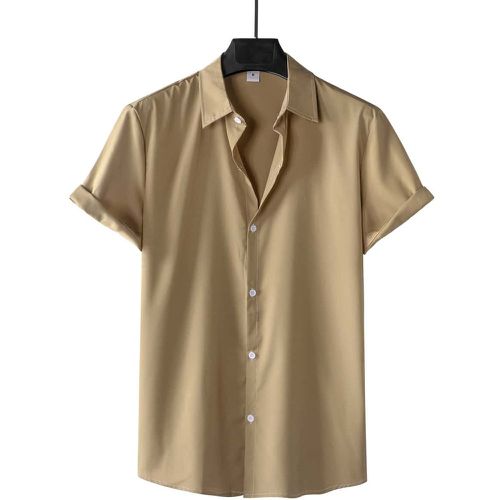 Homme Chemise unicolore à bouton - SHEIN - Modalova