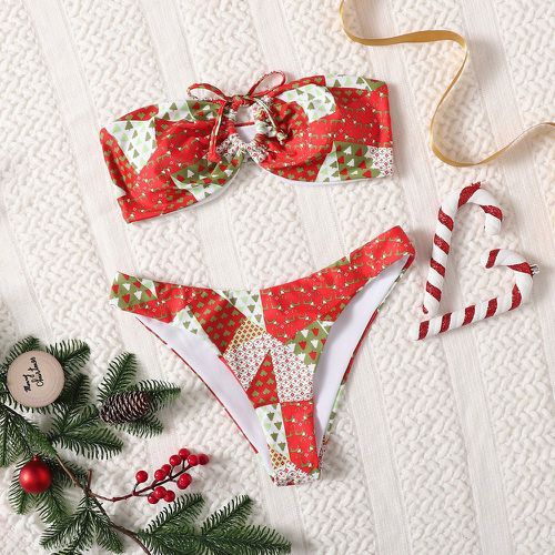 Bikini à imprimé Noël à nœud - SHEIN - Modalova