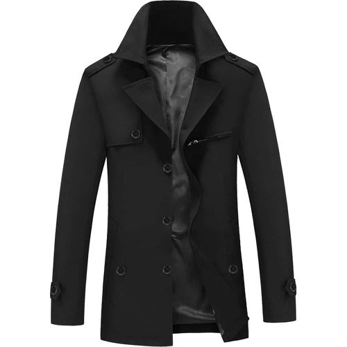 Homme Trench zippé à bouton - SHEIN - Modalova