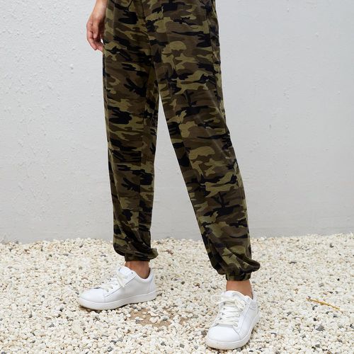 Pantalon de survêtement à imprimé camouflage à nœud - SHEIN - Modalova