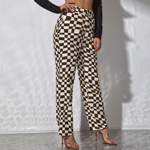 Pantalon taille haute à imprimé géométrique - SHEIN - Modalova