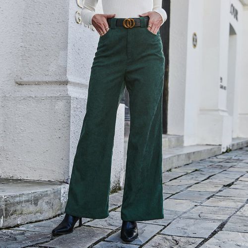 Pantalon ample taille haute en velours côtelé (sans ceinture) - SHEIN - Modalova