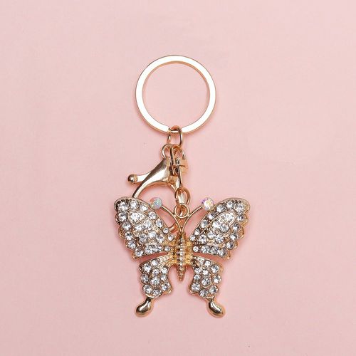 Porte-clés à strass à breloque papillon - SHEIN - Modalova