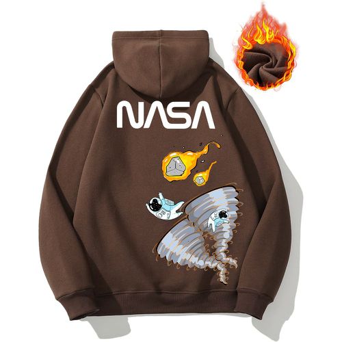 Sweat-shirt à capuche thermique astronaute & lettre - SHEIN - Modalova