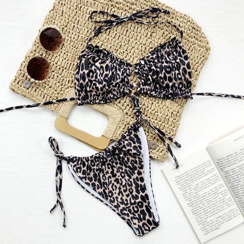 Bikini léopard avec plis - SHEIN - Modalova