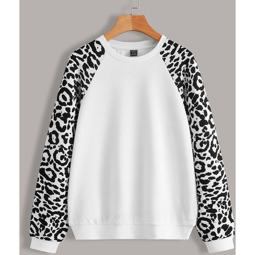 Sweat-shirt léopard manches raglan - SHEIN - Modalova