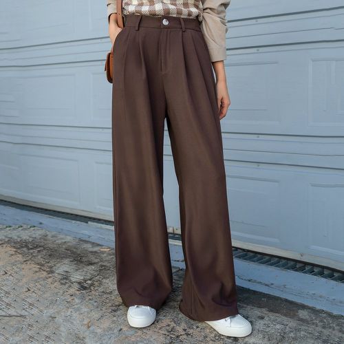 Pantalon tailleur ample taille haute unicolore - SHEIN - Modalova