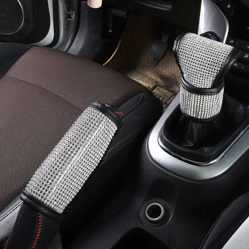 Pièces Épaulière de ceinture de sécurité décor strass & Couvercle de frein à main & changement de vitesse - SHEIN - Modalova