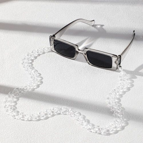 Lunettes de mode à monture carrée avec chaîne de lunettes - SHEIN - Modalova