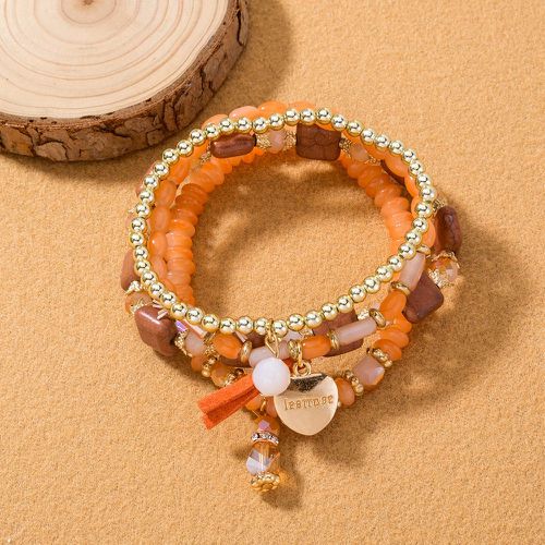 Pièces Bracelet à perles à breloque cœur - SHEIN - Modalova