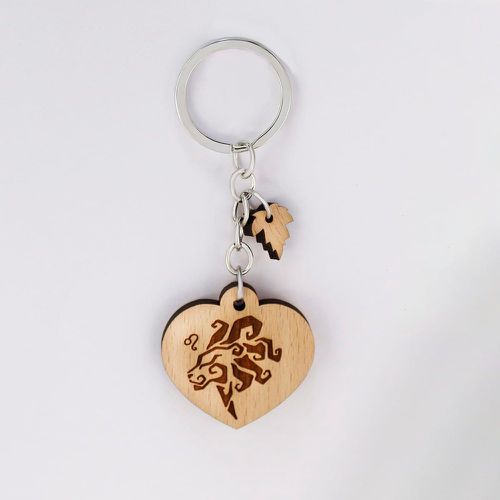 Porte-clés à imprimé Lion à breloque cœur - SHEIN - Modalova