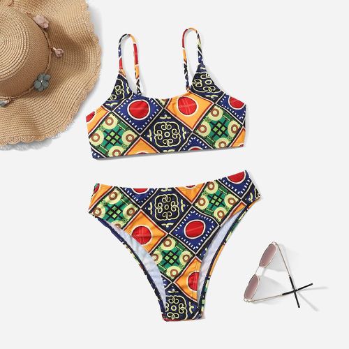 Bikini à imprimé patchwork - SHEIN - Modalova