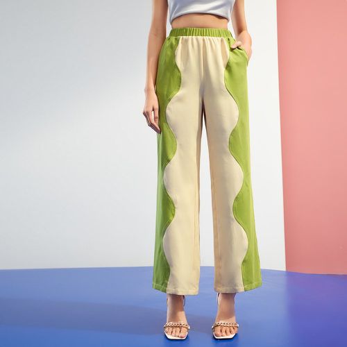 Pantalon de survêtement taille haute bicolore - SHEIN - Modalova