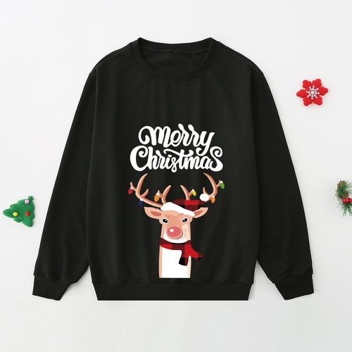 Pièce Sweat-shirt à imprimé cerf Noël - SHEIN - Modalova
