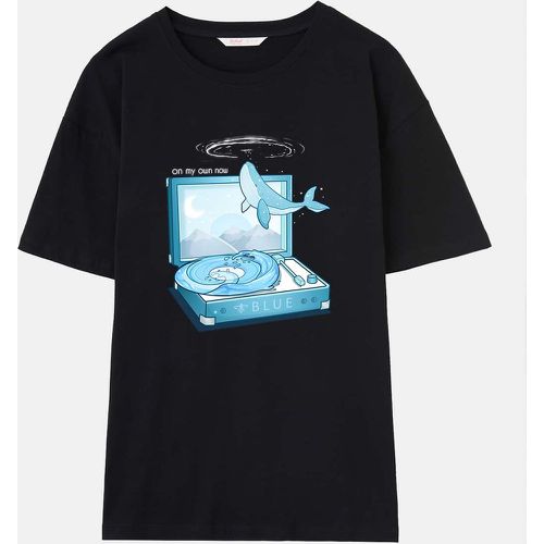 T-shirt à motif baleine et lettre - SHEIN - Modalova