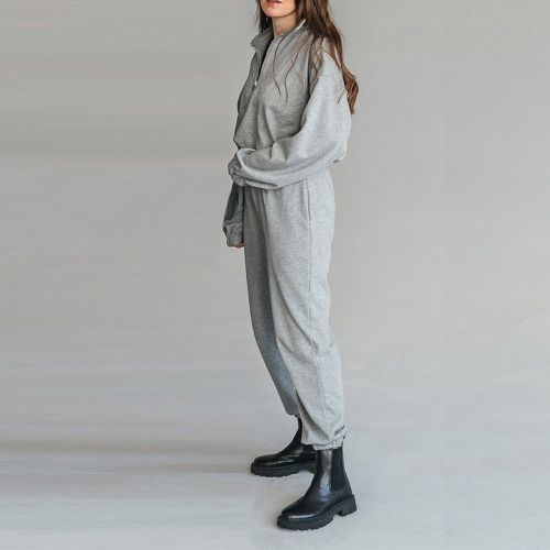 Pièce Sweat-shirt zippé & 1 pièce Pantalon de survêtement taille élastique - SHEIN - Modalova