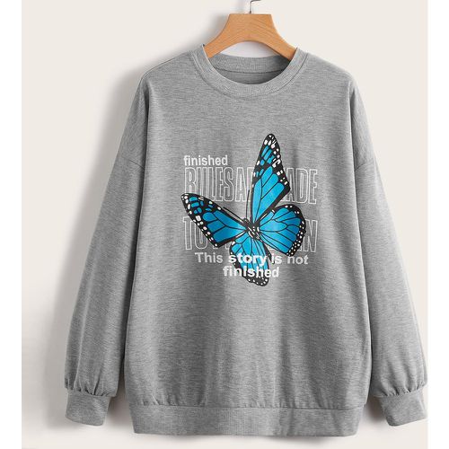 Sweat-shirt lettre papillon - SHEIN - Modalova