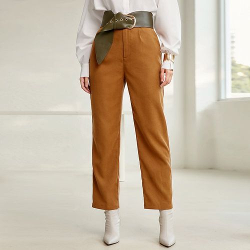 Pantalon taille haute à plis (sans ceinture) - SHEIN - Modalova