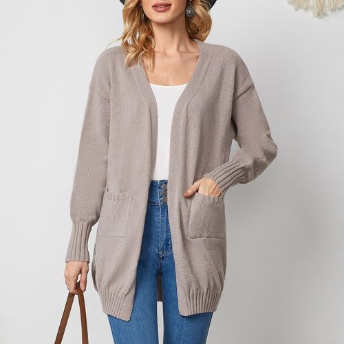 Cardigan à double poches ouvert - SHEIN - Modalova