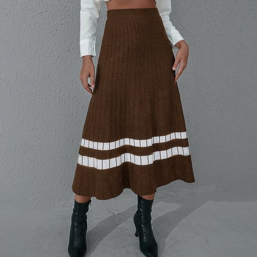 Jupe en tricot taille haute à motif géométrique - SHEIN - Modalova