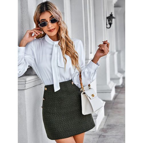 Jupe à bouton en tweed - SHEIN - Modalova