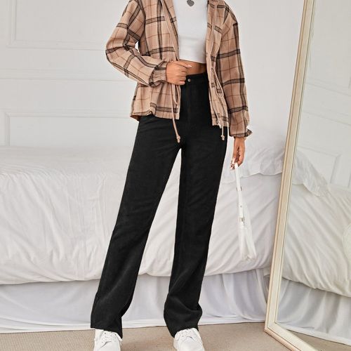 Pantalon taille haute en velours côtelé - SHEIN - Modalova