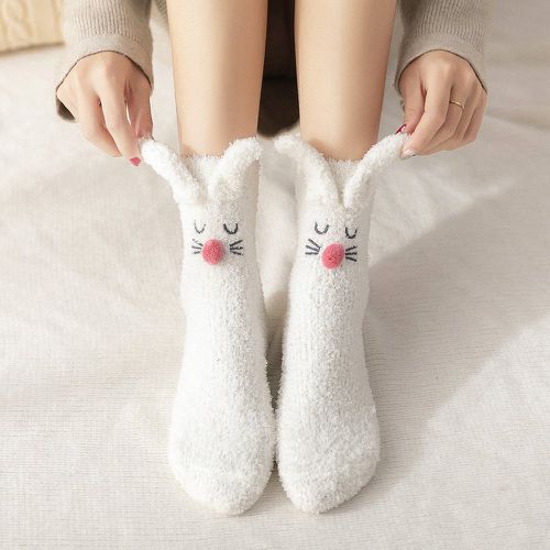 Chaussettes duveteuses avec oreille de lapin - SHEIN - Modalova