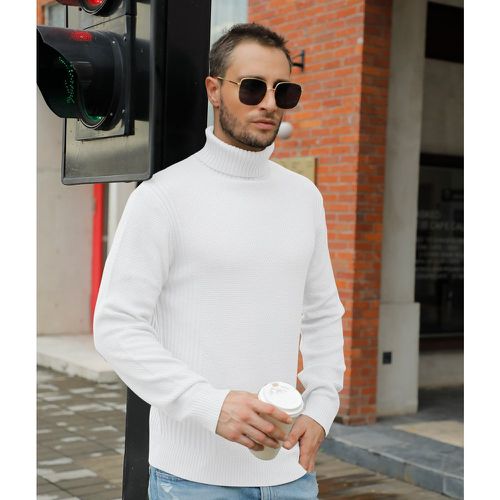 Pull Col Roulé SHEIN Blanc pour Homme